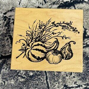 PSX K3183 Pumpkin Gourd Fall Harvest Wooden Stamp
